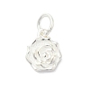 925 Sterling Silver Flower Charms with Jump Rings and 925 Stamp STER-M021-02S-02-1