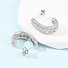 Brass Micro Pave Clear Cubic Zirconia Stud Earrings EJEW-B153-15P-3