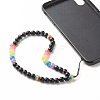 Round Imitation Cat Eye Resin Beads & Transparent Stripe Resin Beads Mobile Straps HJEW-JM00584-5