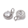 Brass Micro Pave Clear Cubic Zirconia Charms KK-K360-16P-2