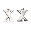 Tarnish Resistant 304 Stainless Steel Alphabet Charms STAS-H122-X-P-1