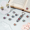 20Pcs UV Plating Acrylic Printed Beads TACR-SC0001-46C-3