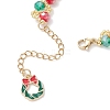Christmas Glass & Glass Seed Beaded Bracelets for Women BJEW-MZ00228-5