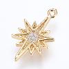 Brass Micro Pave Cubic Zirconia Pendants ZIRC-G116-07G-1