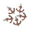 Anchor Antique Silver Tone Alloy Rhinestone Links connectors LS-ALRI-N024-03D-2