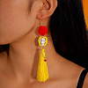 Halloween Alloy & Acrylic & Resin & Glass & Cotton Cord Tassel Dangle Earrings FS-WGA02EE-21-1