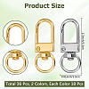 36Pcs 2 Colors Alloy Swivel Clasps PURS-CN0001-11-2