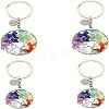 SUPERFINDINGS 4Pcs 2 Style Natural Mixed Stone Keychains KEYC-FH0001-13-1