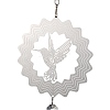 Butterfly 201 Stainless Steel 3D Wind Spinner with Glass Pendant HJEW-E011-01P-05-2