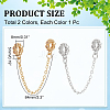 2Pcs 2 Colors Brass Micro Pave Cubic Zirconia Chain Extenders KK-WR0001-54-2