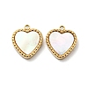 304 Stainless Steel Pave Shell Heart Charms STAS-L022-205G-1