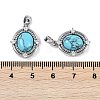 Synthetic Turquoise Oval Pendants KK-U043-44P-D-3