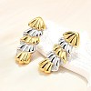 304 Stainless Steel Two-tone Stud Earrings for Women EJEW-R023-01GP-03-2