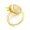 Rack Plating Eye Natural Shell Finger Rings for Women RJEW-G330-70G-3