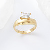 304 Stainless Steel Glass Finger Rings LS-MD8256-1-4