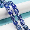 Blue Tibetan Style dZi Beads Strands TDZI-NH0001-C02-01-2