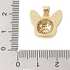 Brass Micro Pave Clear Cubic Zirconia Pendant KK-I712-34G-3