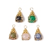 Natural Rose Quartz/Unakite/Black Stone/Blue Spot Jasper/White Jade Pendants PALLOY-JF03396-1