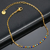 304 Stainless Steel Colorful Tassel Anklets WG8806E-13-1