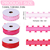 3 Rolls 3 Colors Heart Valentine's Day Polyester Lace Trim OCOR-FG0002-74-2