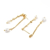 Acrylic Imitation Pearl Tassel Front Back Stud Earrings EJEW-B013-13-2