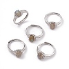 Oval Natural Labradorite Adjustable Rings RJEW-E067-03P-1