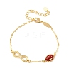 Sports Brass Micro Pave Cubic Zirconia Infinity Link Bracelets LS-BJEW-D386-01C-G-2