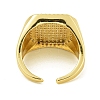 Brass with Cubic Zirconia Open Cuff Rings RJEW-U011-06A-G-3