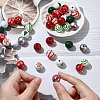 40Pcs 10 Styles Painted Natural Wood European Beads WOOD-YW0001-24-5