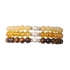 Natural & Synthetic Mixed Gemstone & Cultured Freshwater Pearl Beads Stretch Bracelets for Women BJEW-JB13205-02-3