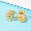 Brass Oval Stud Earrings EJEW-F400-24B-G-2