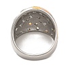Three Tone 304 Stainless Steel Finger Ring RJEW-F136-01C-3