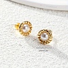 Elegant Flat Round Stainless Steel Stud Earrings DL3437-5