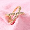 Adjustable Brass Micro Pave Clear Cubic Zirconia Cuff Rings X-RJEW-F101-17G-5