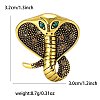 Snake Alloy Rhinestone Brooches for Backpack Clothes PW-WG03334-01-4