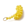 Glass Seed Beaded Banana Pendants PALLOY-MZ00464-4