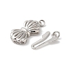 Rhodium Plated 925 Sterling Silver Box Clasps STER-G038-17P-2