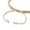 Flower Glass Braided Bead Bracelets BJEW-JB11077-02-4