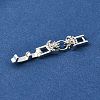 Brass Micro Pave Clear Cubic Zirconia Fold Over Clasps KK-R222-05S-2