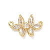 Brass Pave Clear Cubic Zirconia Pendants KK-C254-10G-1