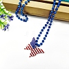 American Flag Style Red Blue White Acrylic Pendant Necklaces PW-WG58DCD-05-1