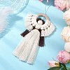 Handmade Cotton Macrame Angel Pendant Decorations HJEW-JM02844-1