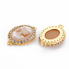 Brass Clear Cubic Zirconia Links Connectors KK-N233-120B-NF-2