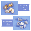 SUPERFINDINGS 24Pcs 2 Colors Hammered Brass Stud Earring Findings KK-FH0002-33-3