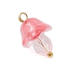 Mushroom Transparent Glass Pendants PALLOY-JF03654-01-4