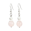 3 Pairs Brass Natural & Synthetic Mixed Stone Dangle Earrings EJEW-JE06588-3
