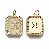 Brass Micro Pave Clear Cubic Zirconia Pendants KK-S356-234K-G-NF-2