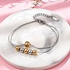 304 Stainless Steel Rolo Chain Multi-layer Bracelets for Women BJEW-D337-01A-GP-1