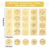 30 Sheets 6 Style Plant & Animal Theme Plastic Self Adhesive Gold Foil Embossed Stickers DIY-CP0006-31-3