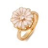 Brass Micro Pave Cubic Zirconia Rotating Finger Rings RJEW-S636-04G-4